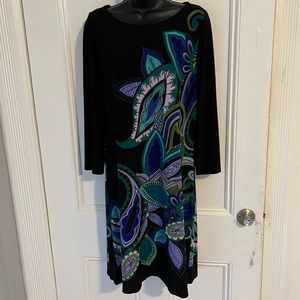 Sandra Darren Womens 3/4 Sleeve Shift Dress